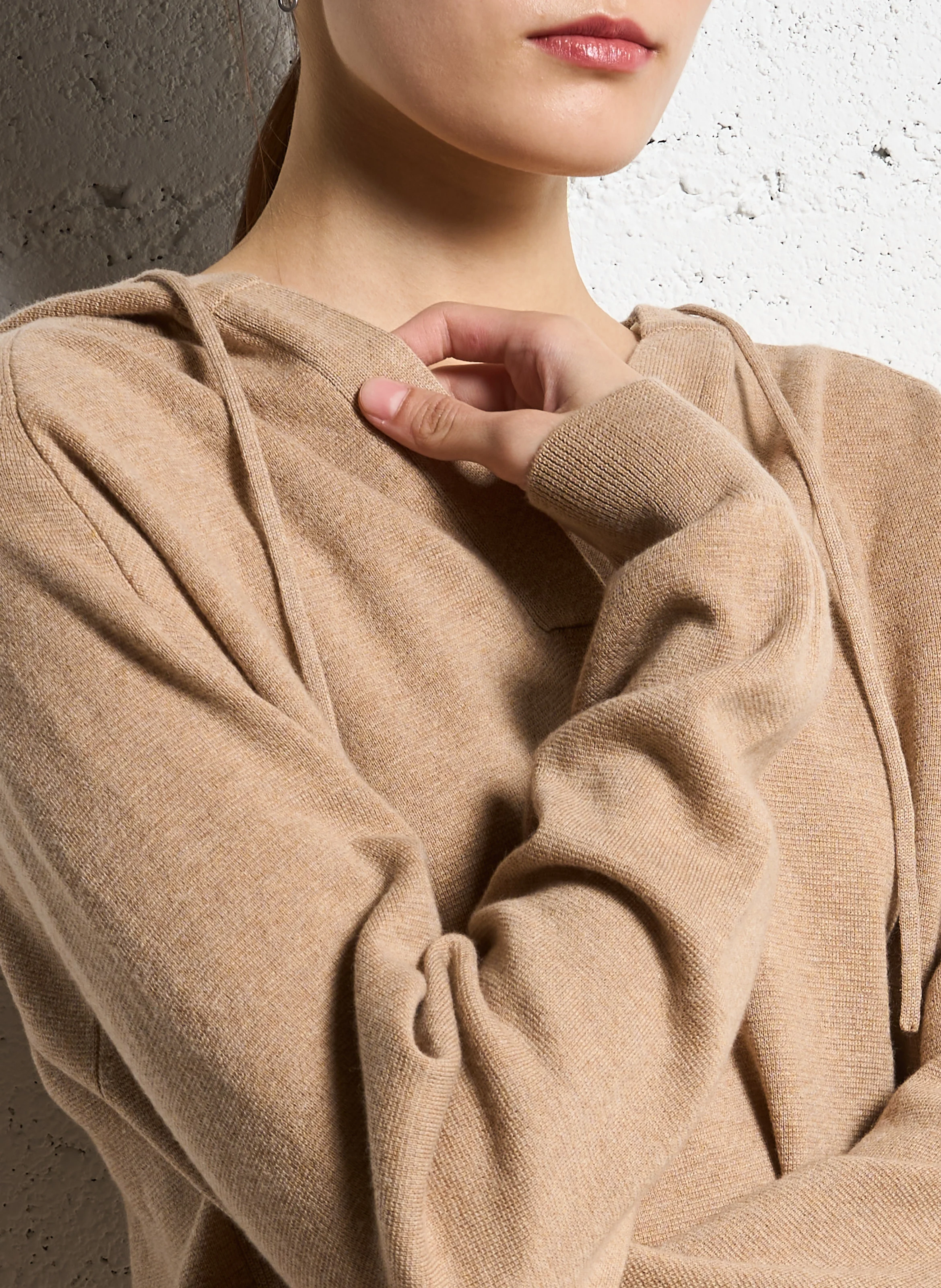 ALABAMA - Sweat à capuche en laine et coton | Beige