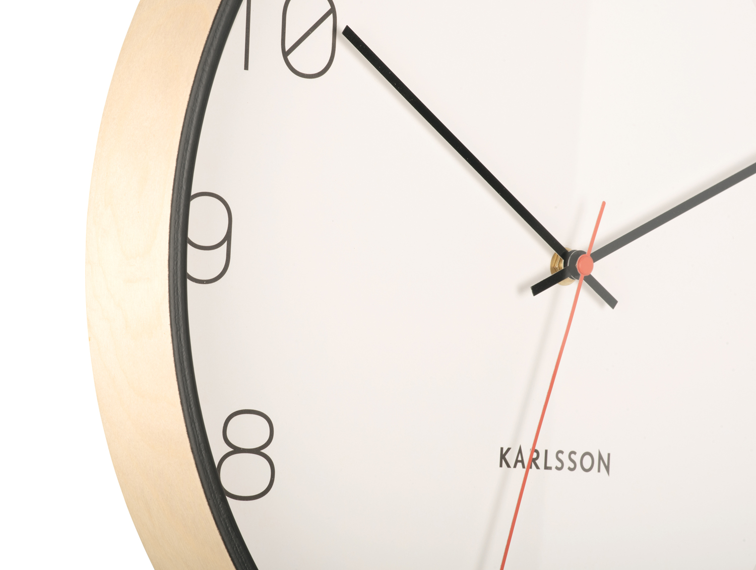 Wall clock Joy wood w. black accents