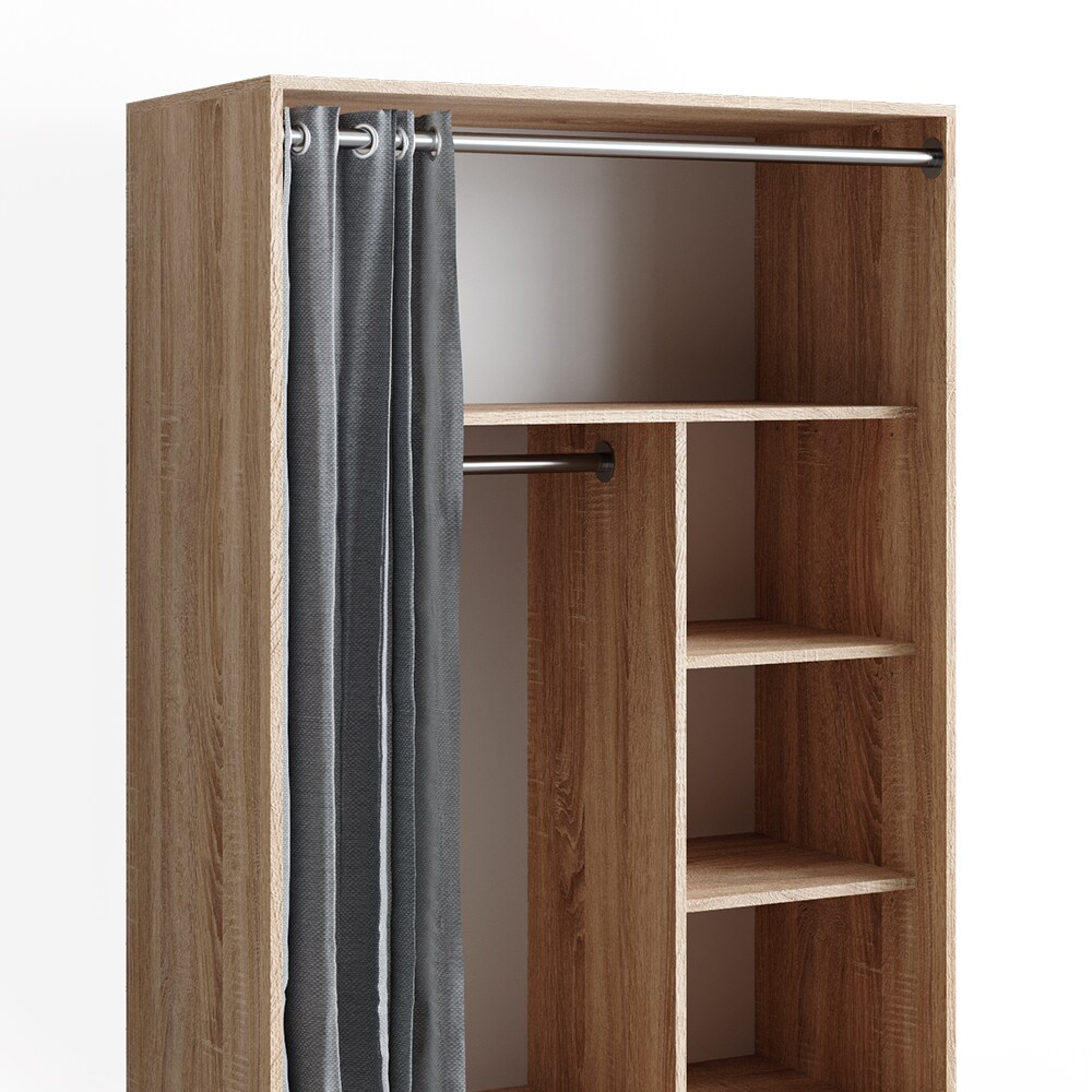 Vicco mobiler Kleiderschrank Dielenschrank Garderobe Doros Sonoma 100 x 147 cm offen rollbar
