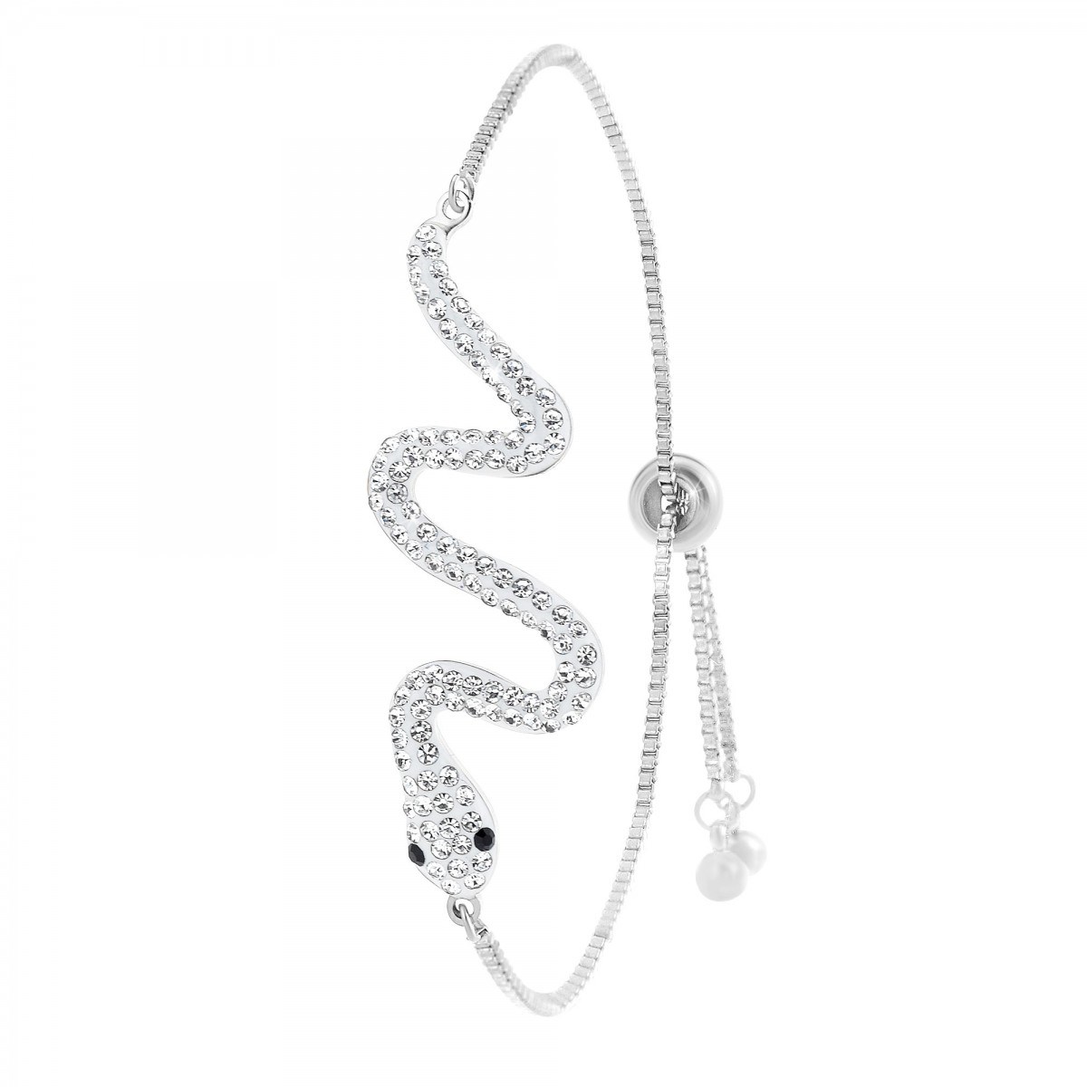 Bracelet serpent en acier inoxydable SC Crystal