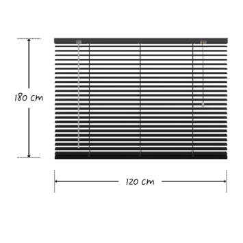 KARWEI aluminium jaloezie 25 mm zwart (kleurnr. 203) 120x180 cm (bxh)
