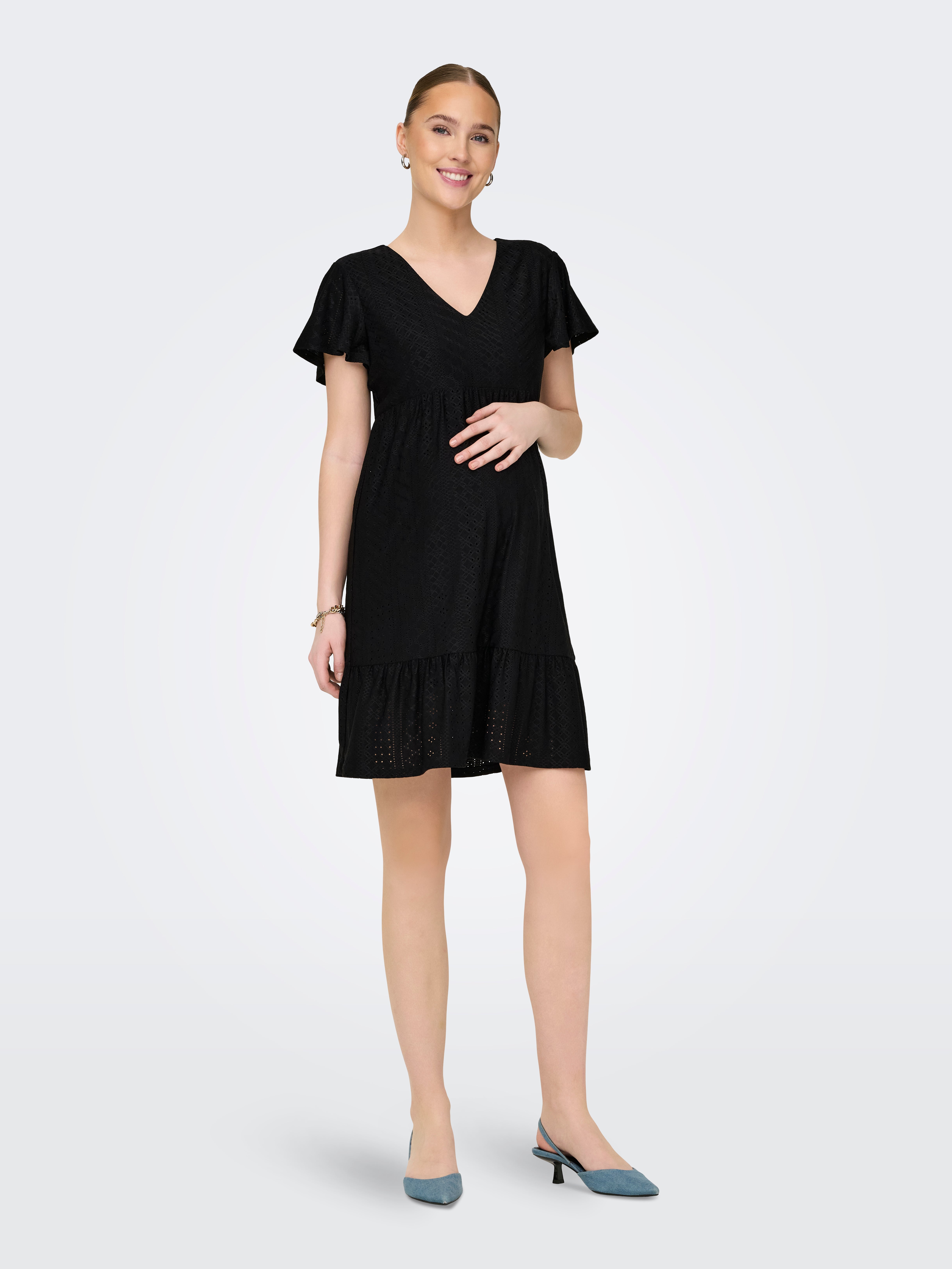 OLMSANDRA Langes Kleid Black