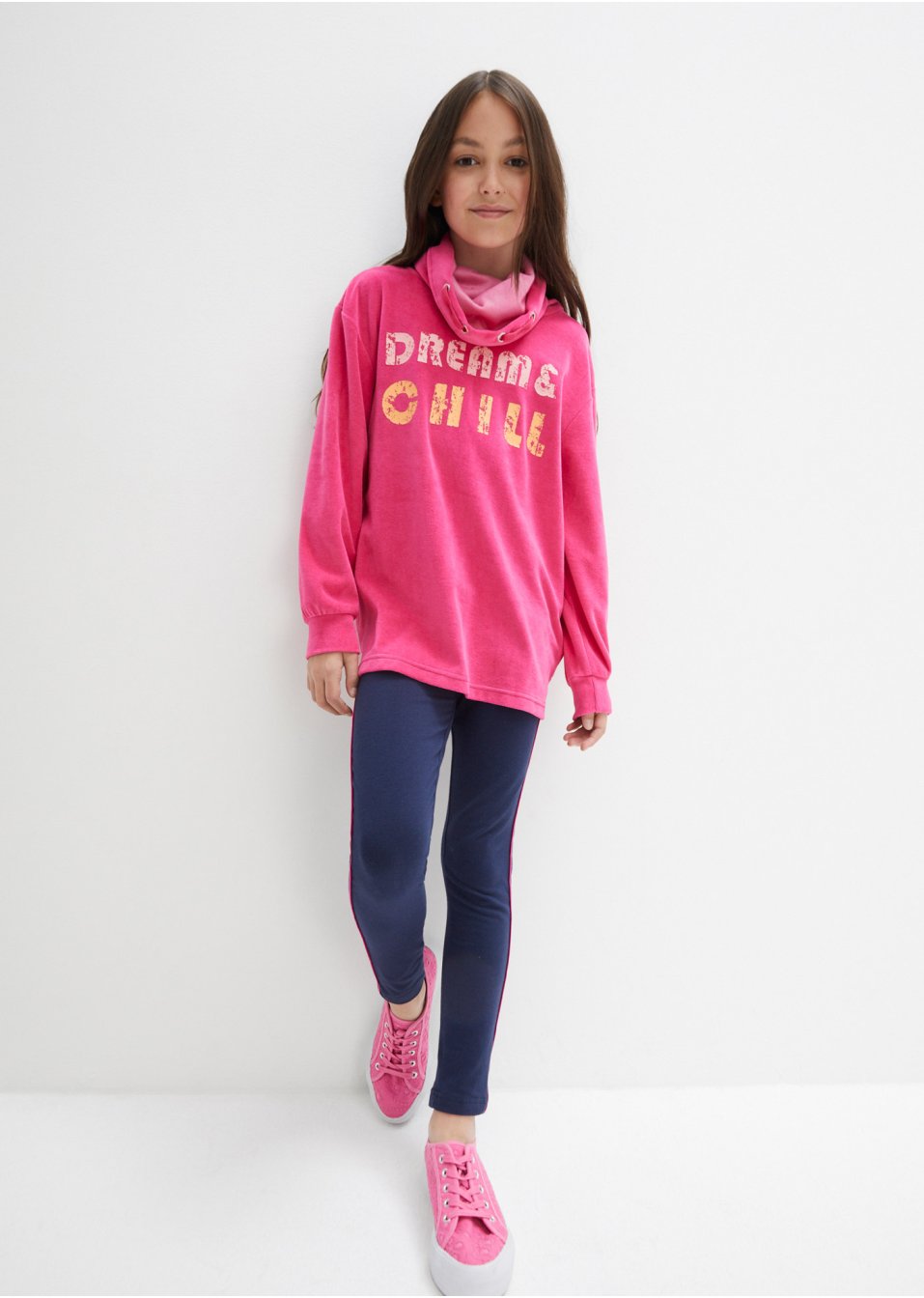 T-shirt long avec legging fille en velours ras (Ens. 2  pces.)