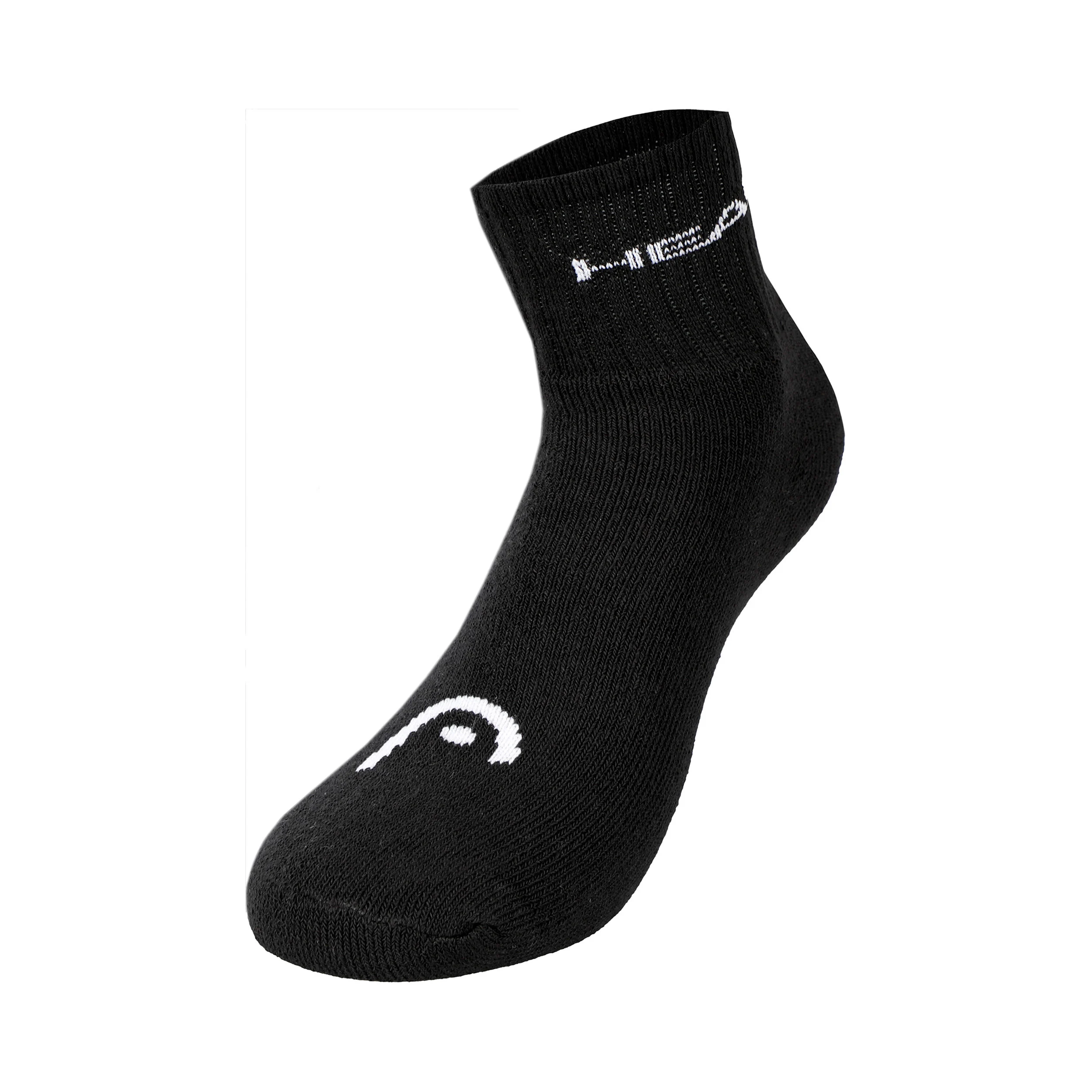 HEAD Club Short Crew Chaussettes De Tennis Pack De 3 - Noir