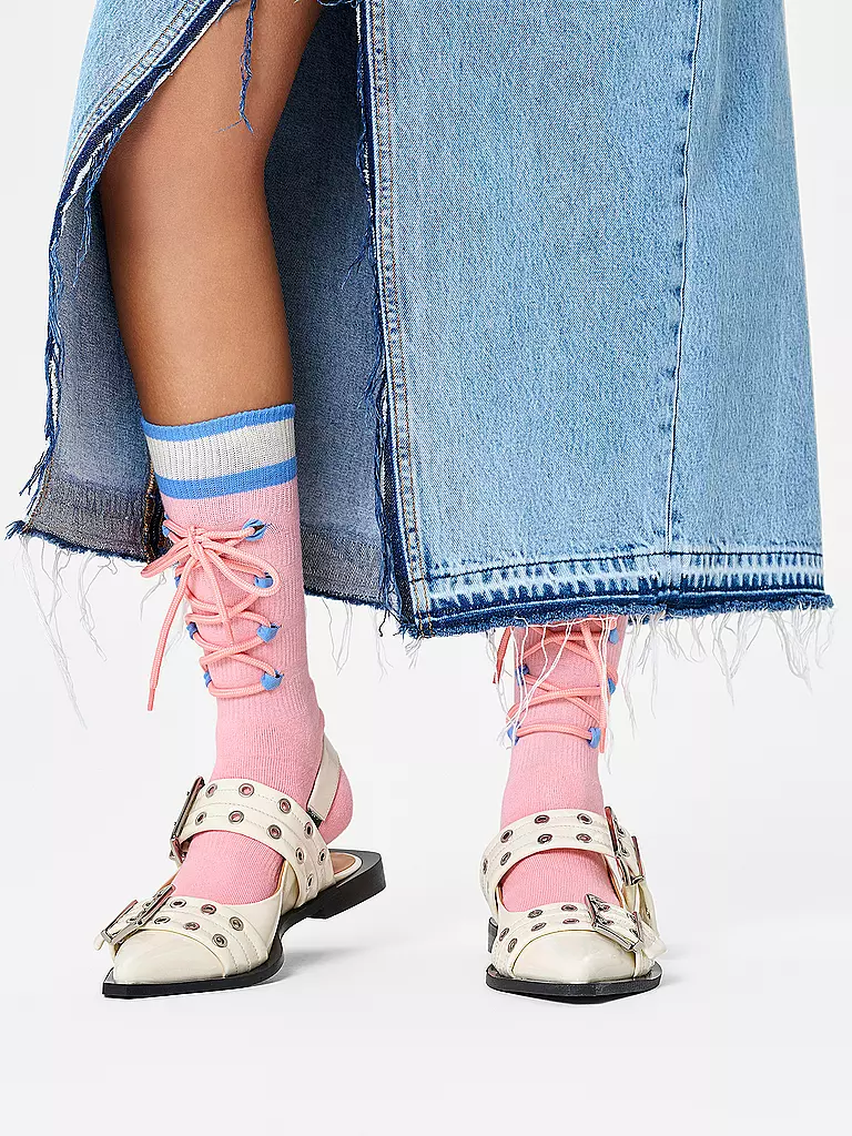 HAPPY SOCKS Damen Socken LACE SNEAKER SOCK 36-40 light pink rosa