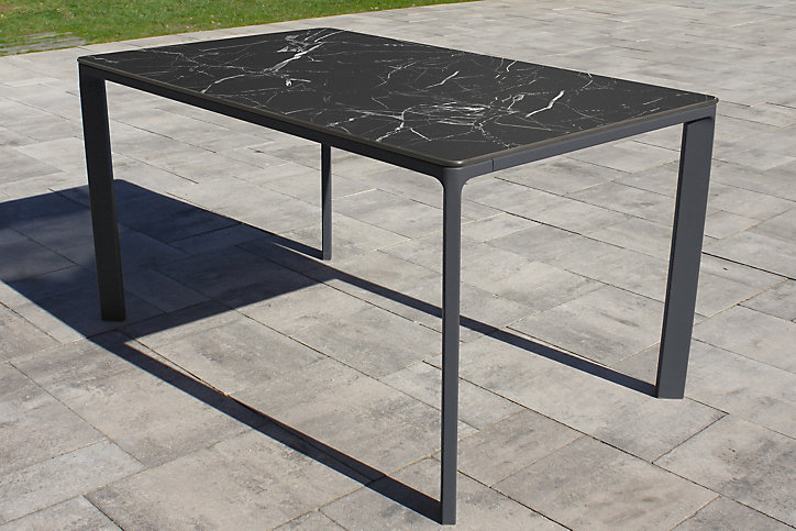 Table de jardin Meet en aluminium coloris noir L.147 x l.77 x H.73 cm