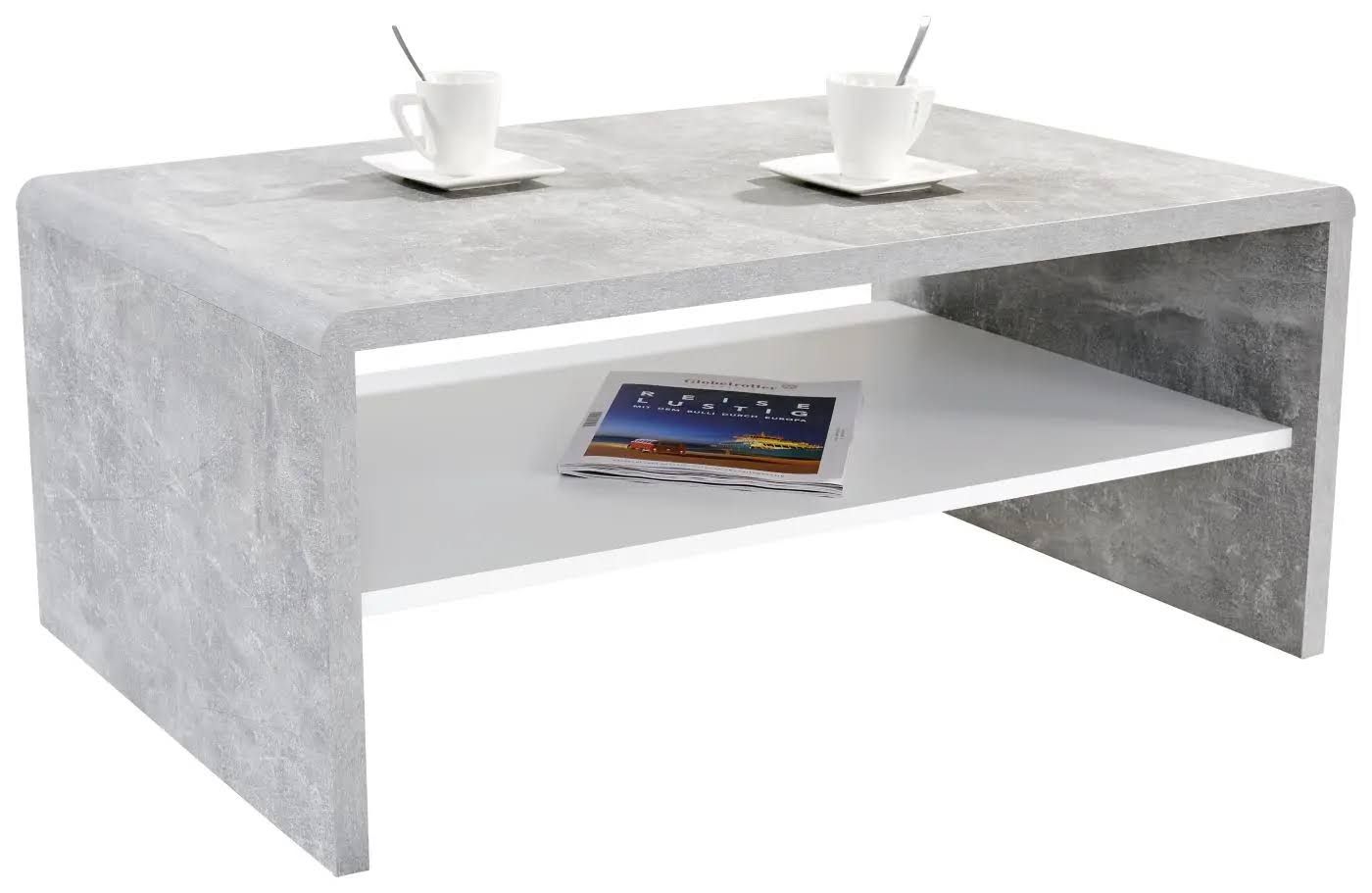 Couchtisch Cala Luna Betonoptik / weiß