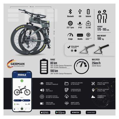 VTT Electrique Pliant Tout-Suspendu Legend Etna - 27.5  14Ah (504Wh) 11v Gris Titanium