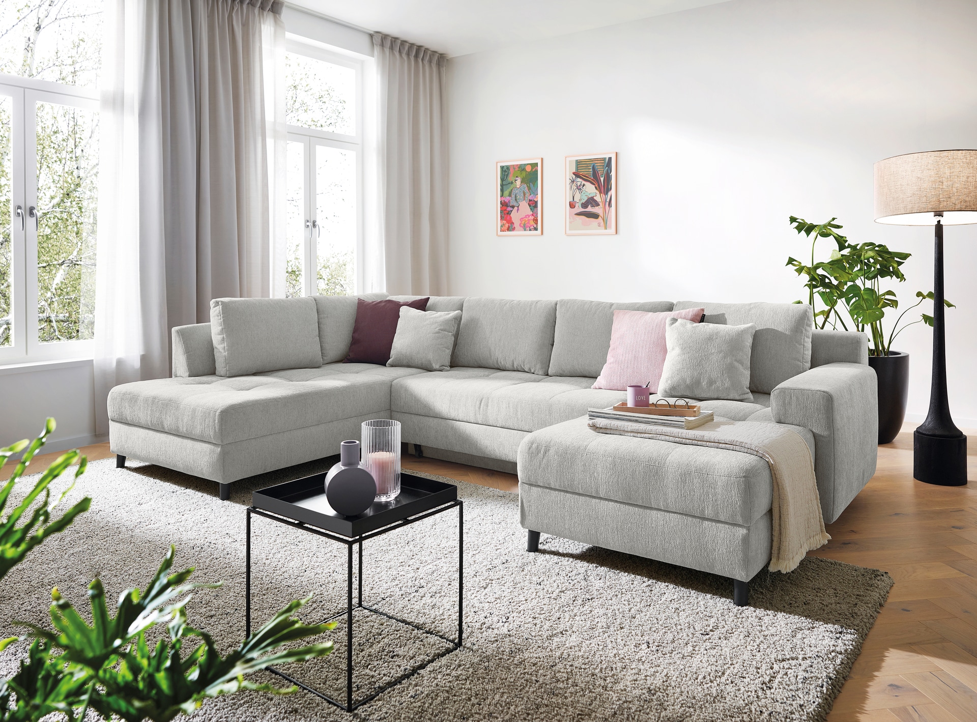 Wohnlandschaft FARIS 202 x 325 x 170 cm grau