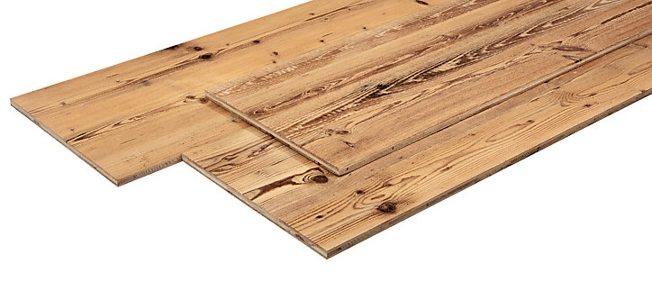 Tablette 3-plis en vieux bois marron 60 x 125 cm, ép.19 mm