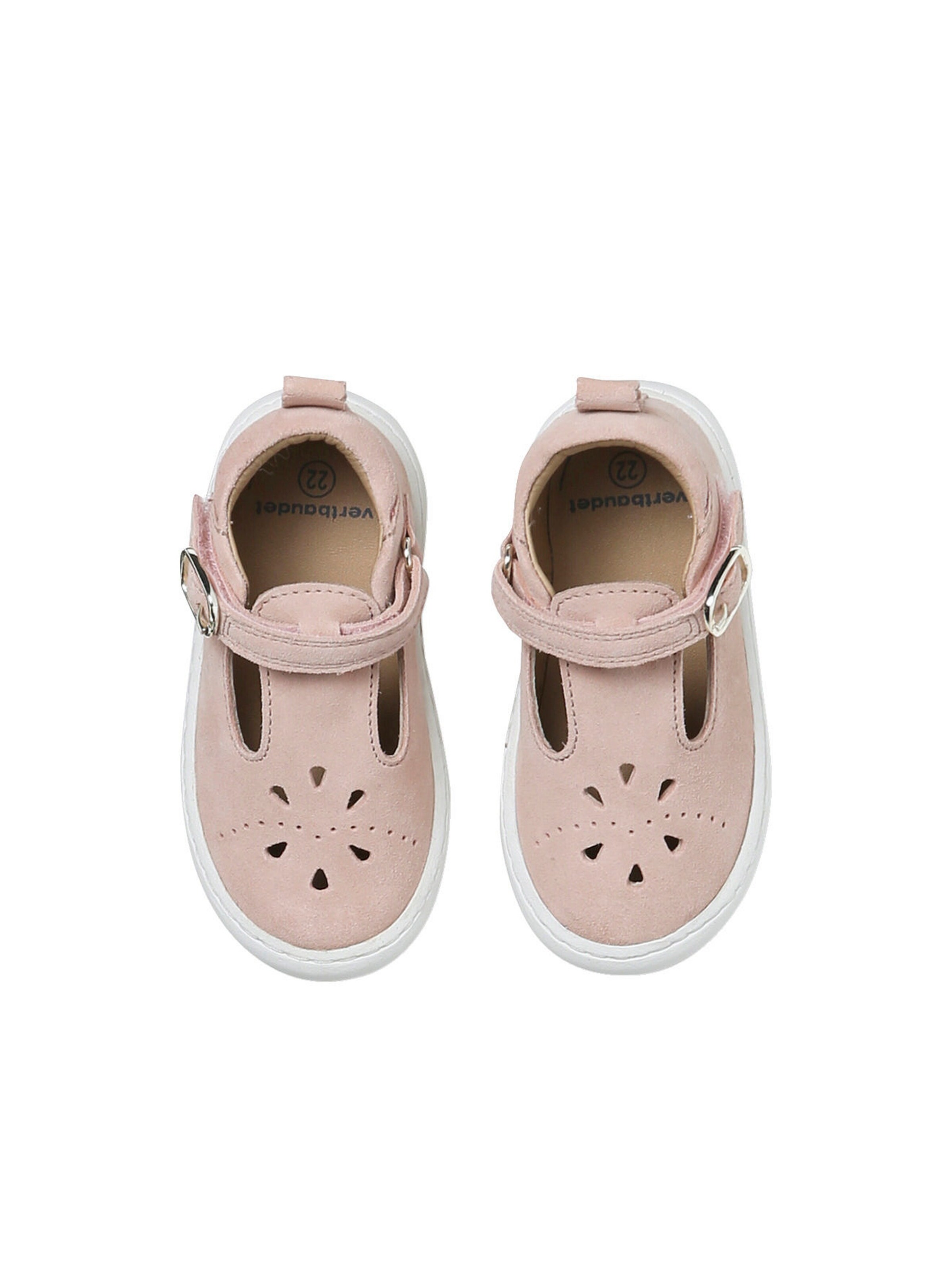 Vertbaudet Baby Spangenschuhe aus Leder pudrig rosa
