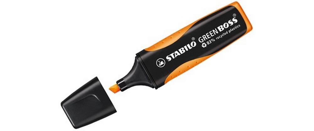 Textmarker Greenboss Orange/Schwarz, 10 StückUmweltfreundlicher Leuchtstift