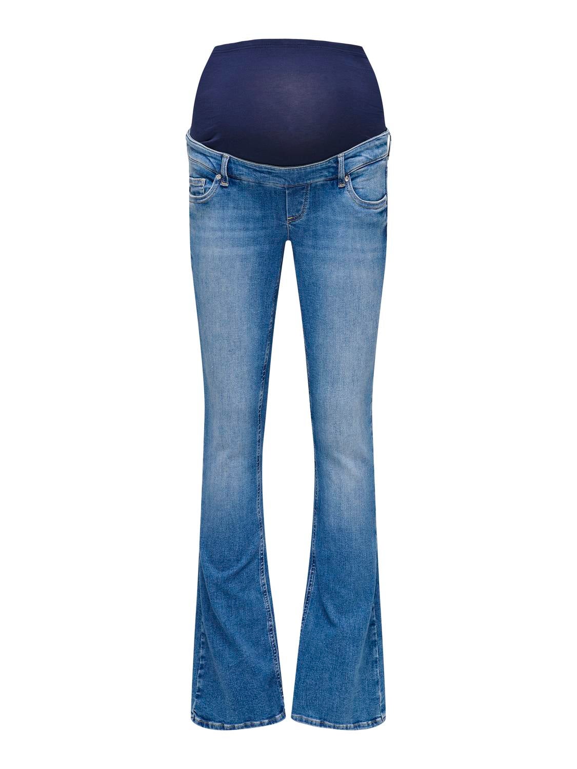 OLMBLUSH Mittlere Taille Ausgestellt Jeans Medium Blue Denim