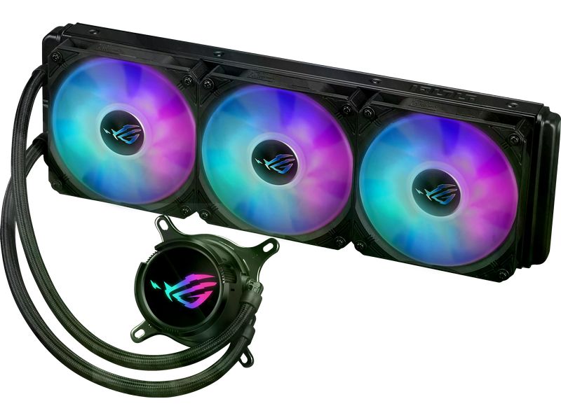 ASUS ROG Wasserkühlung ROG Strix LC III 360 ARGB Schwarz All-in-One Wasserkühlung mit 3x 120-mm Lüfter mit RGB-Beleuchtung