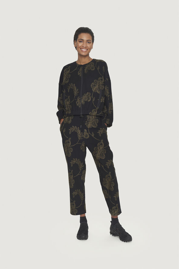 Bitte Kai Rand Embroidered leaf Black/deep forest leaf
