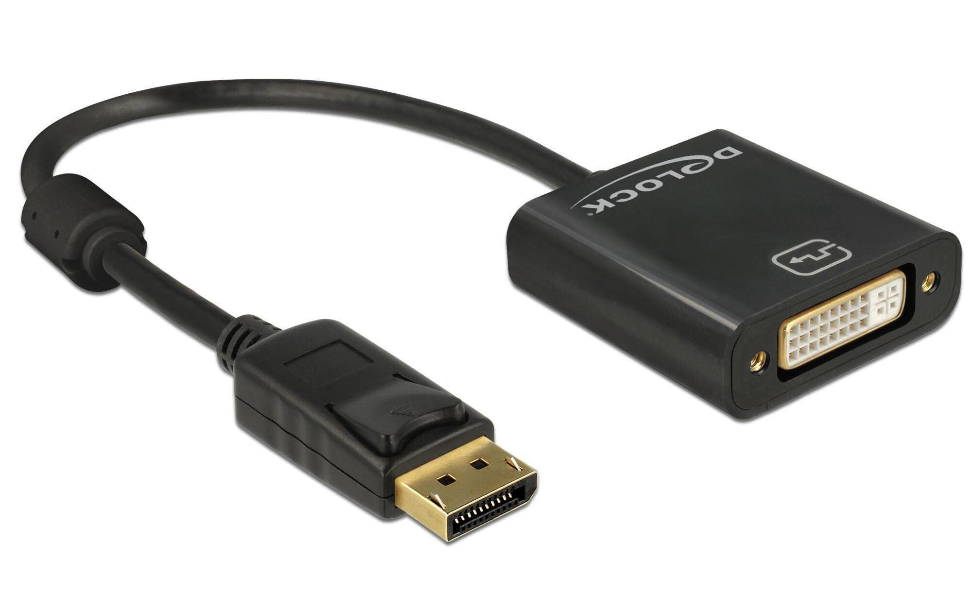 Adapter Displayport - DVI passiv, 4K, schwarzAdapter Displayport zu DVI