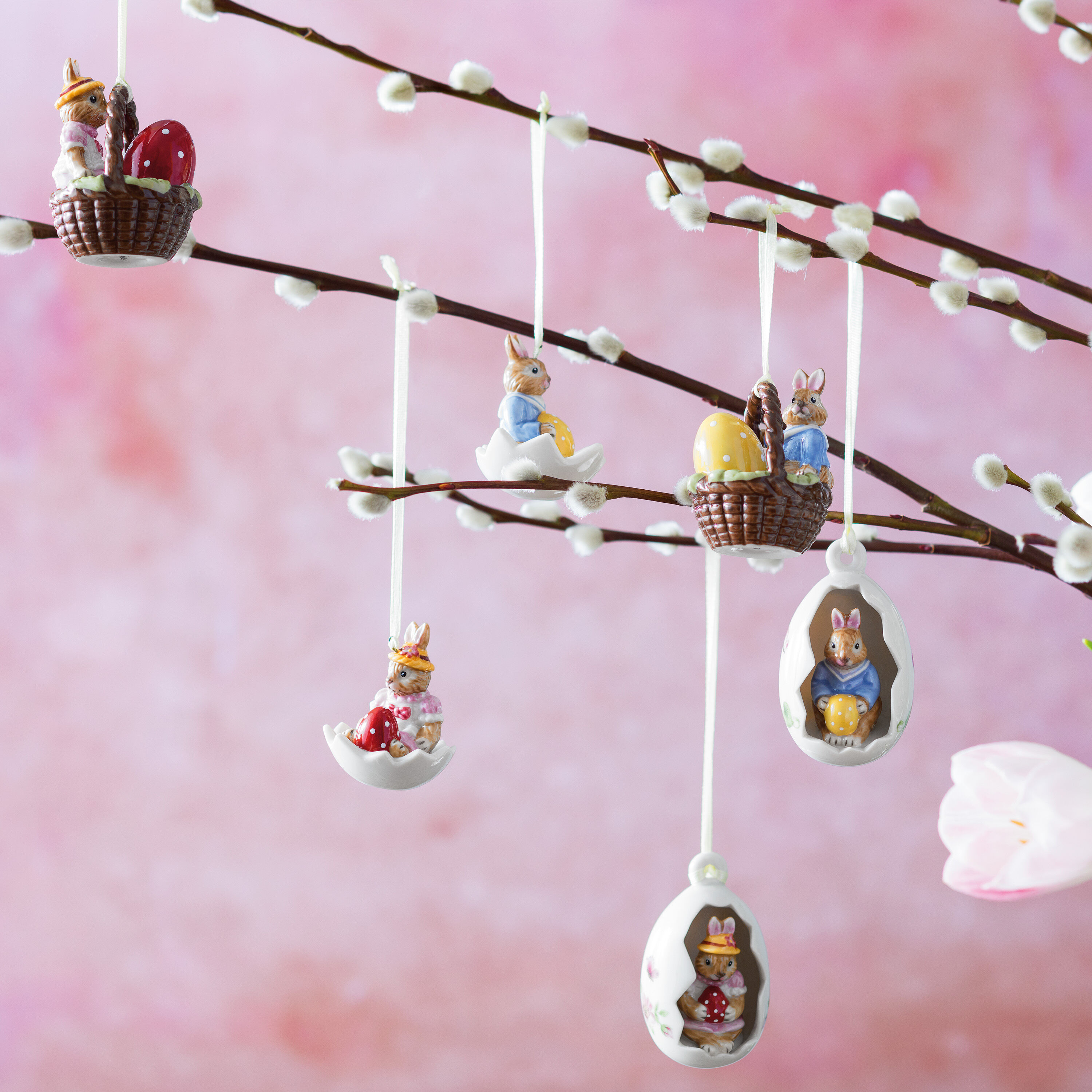 Bunny Tales Easter ornaments Multi-colored, 1.8'' x 2.4'', porcelain