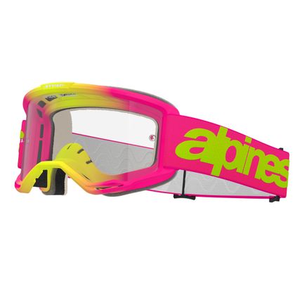 Masque cross Alpinestars VISION 5 WORDMARK 2025 - Rose / Jaune