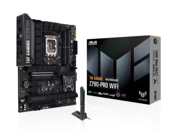 ASUS TUF GAMING Z790-PRO WIFI - Bundkort - ATX - LGA1700 sokkel - Z790 Chipset - USB-C 3.2 Gen 2x2, USB-C 3.2 Gen2, USB 3.2 Gen 1, USB 3.2 Gen 2 - Wi-Fi 6E, Bluetooth - onboard grafik (CPU påkrævet) - HD Audio (8-kanaler)