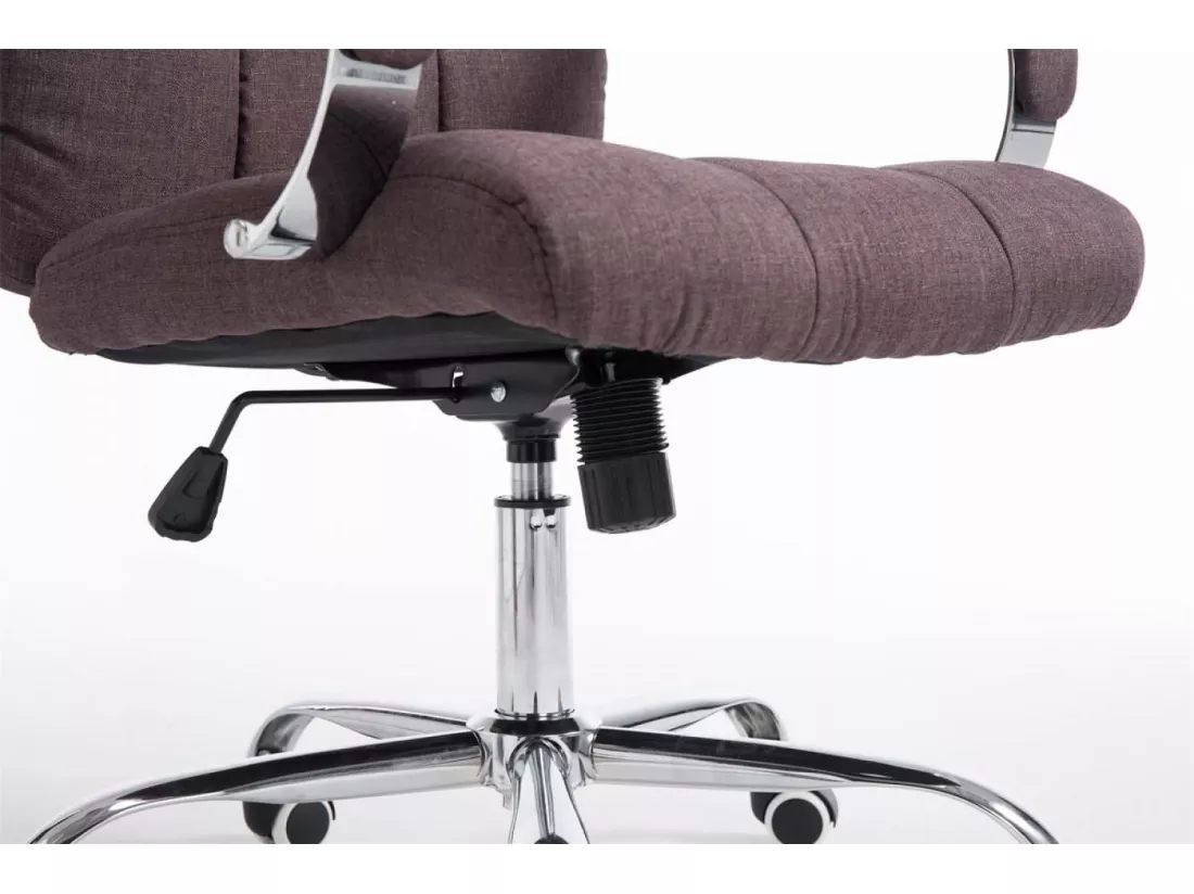 Chaise de bureau - Tissu & Métal chromé - Marron - Mikos