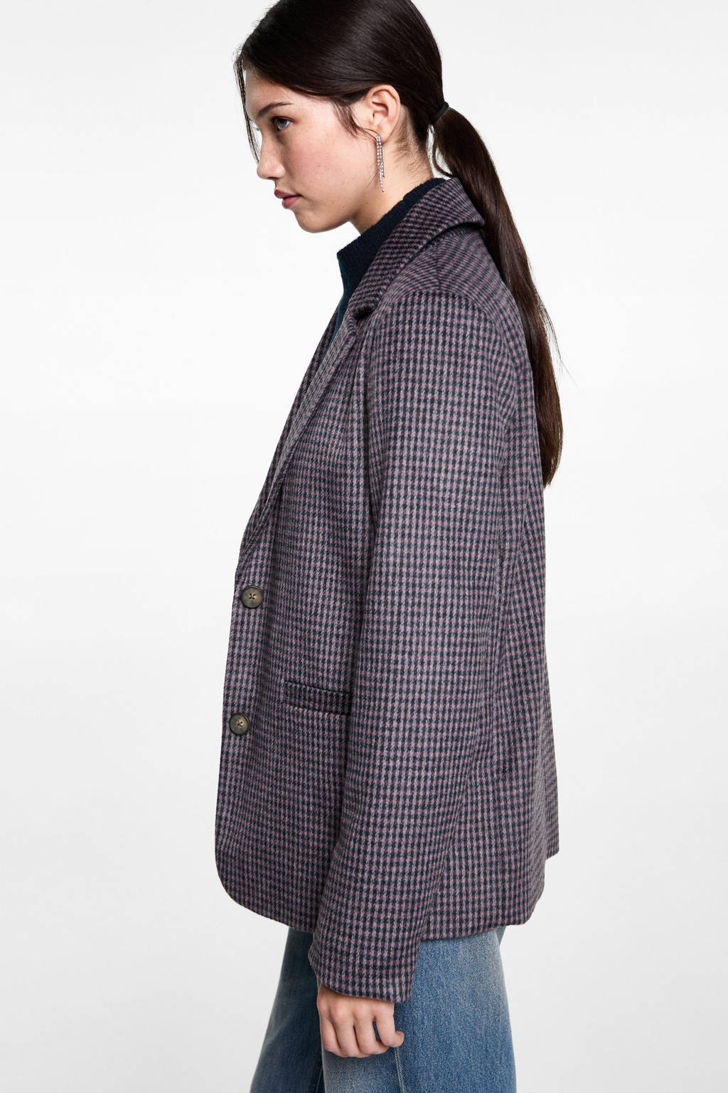 MANGO TEEN regular fit blazer paars