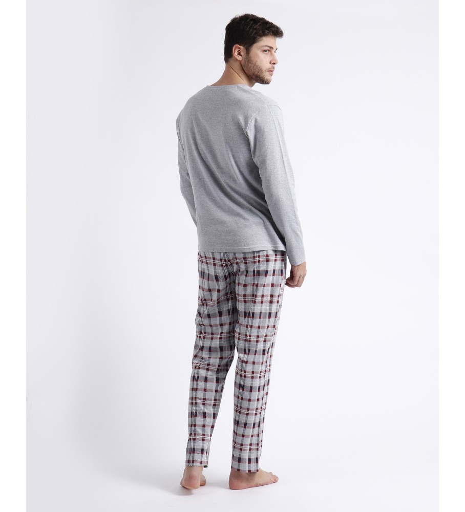 Pijama de manga comprida Admas Lou Lou Goodnight cinza