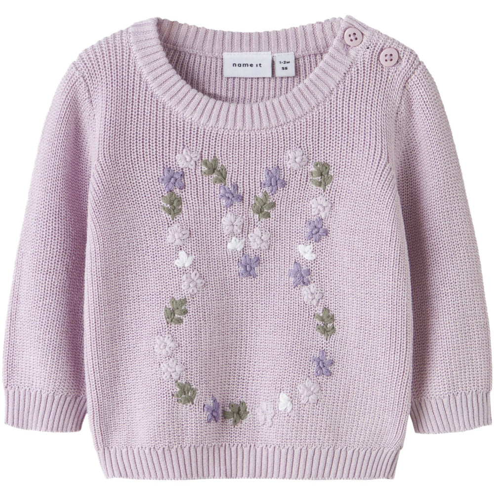 Køb Name It Lavender Fog Nbfdetummi Ls Strik
