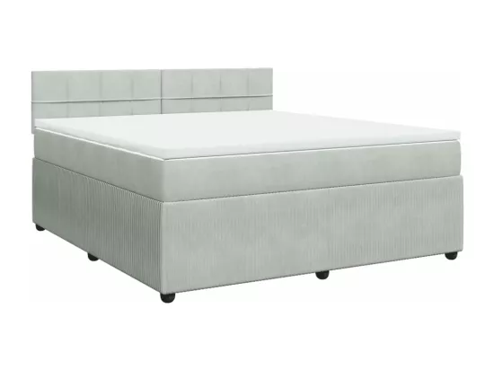 Sommier à lattes de lit et matelas Gris clair 180x200cm Velours