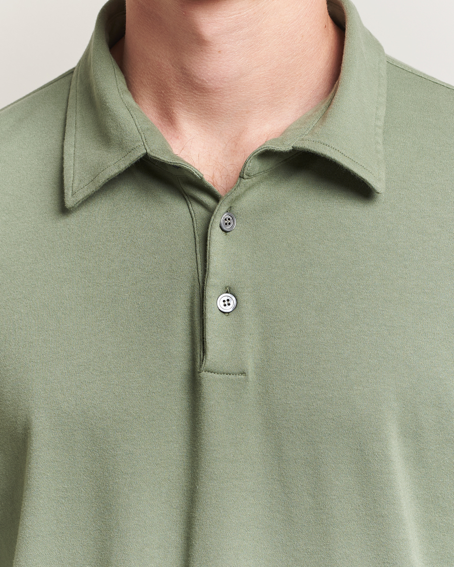 Zanone Heavy Jersey Long Sleeve Polo Sage