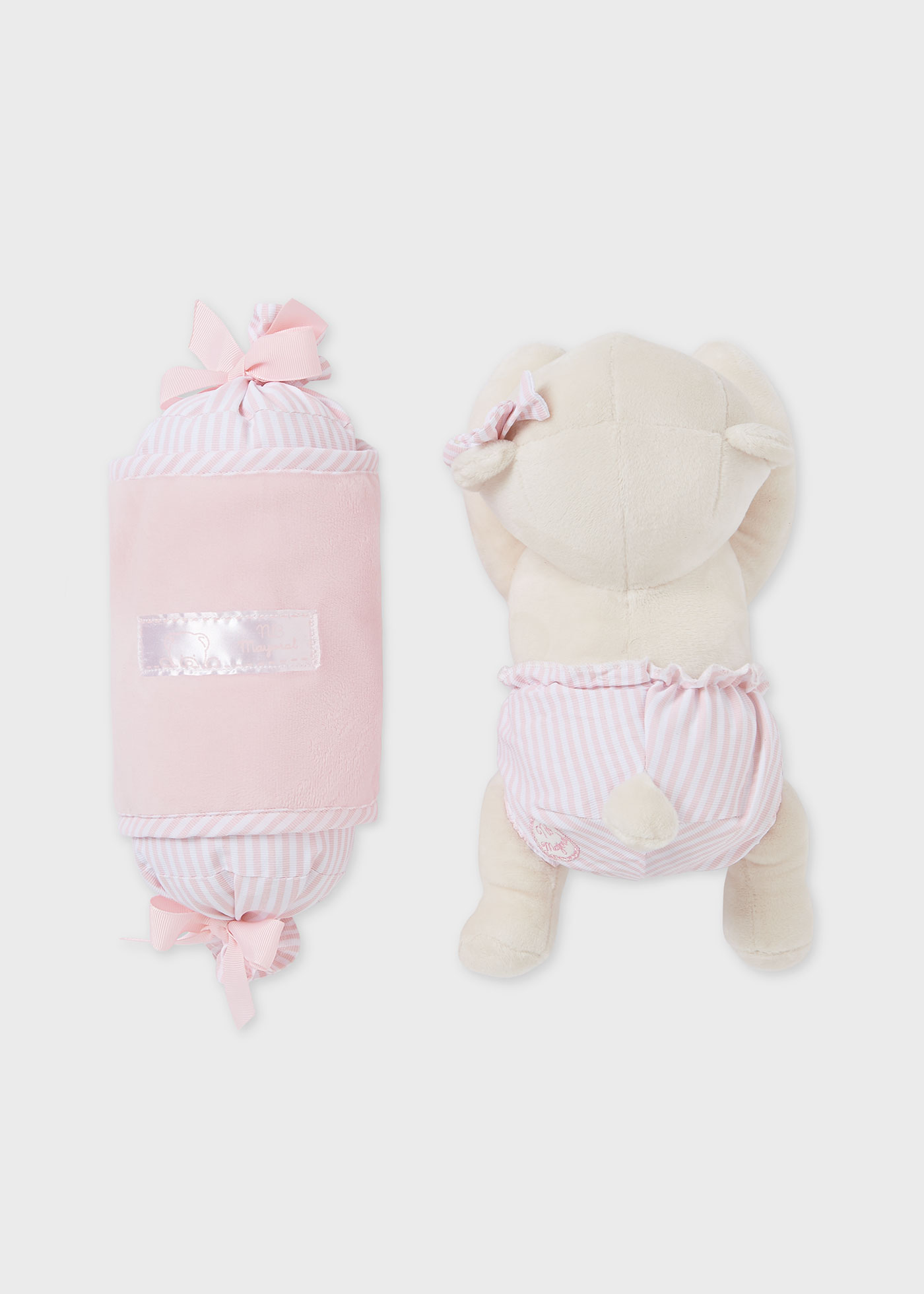 almofada anti-rolamento para bebê em formato de ursinho de pelúcia