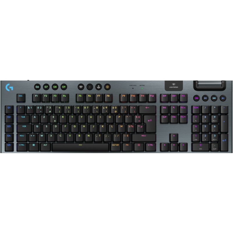 Logitech G G915 X LIGHTSPEED clavier Gaming USB + RF Wireless + Bluetooth AZERTY Français Noir
