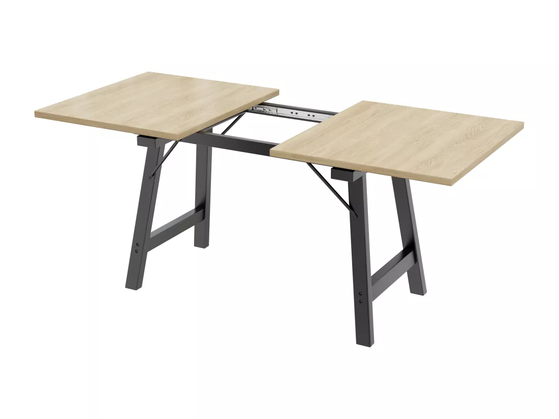 Table à manger extensible en MDF - 140/180 x 80 cm - adaptée pour 4 à 6 personnes - Naturel