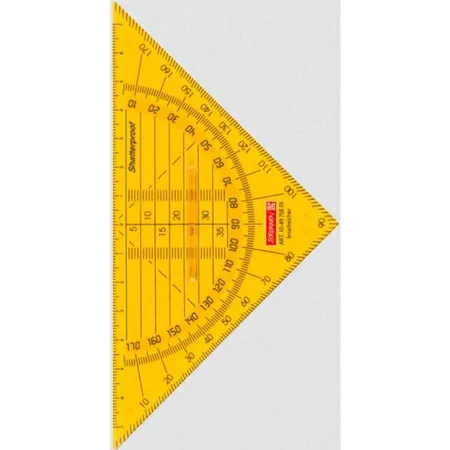 BRUNNEN Geometrie-Dreieck 16cm bruchsicher, mit Griff, sortiert: 1 Stück, 4-fach