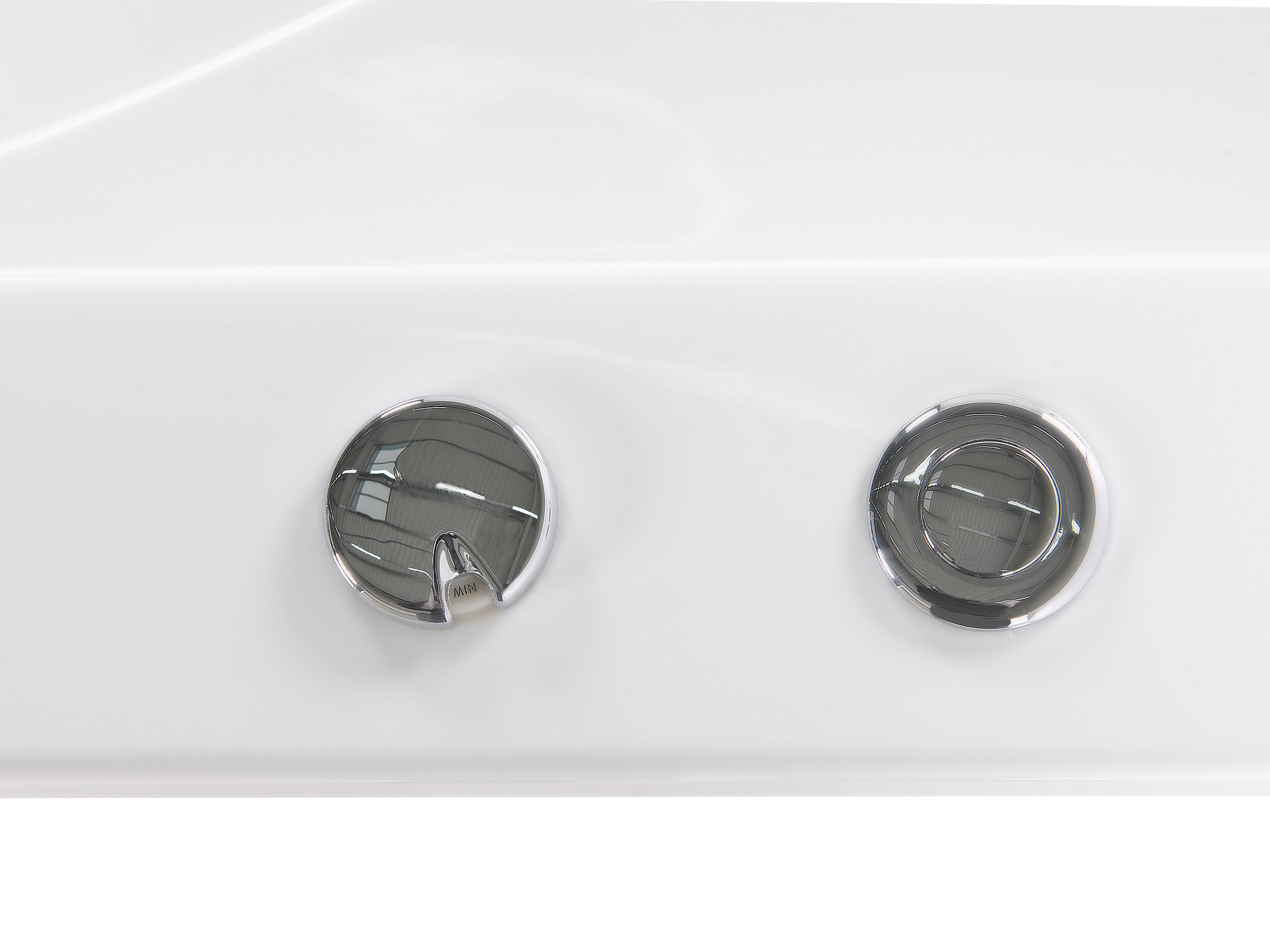 Hoek bubbelbad met LED CACERES 211 x 150 cm Wit