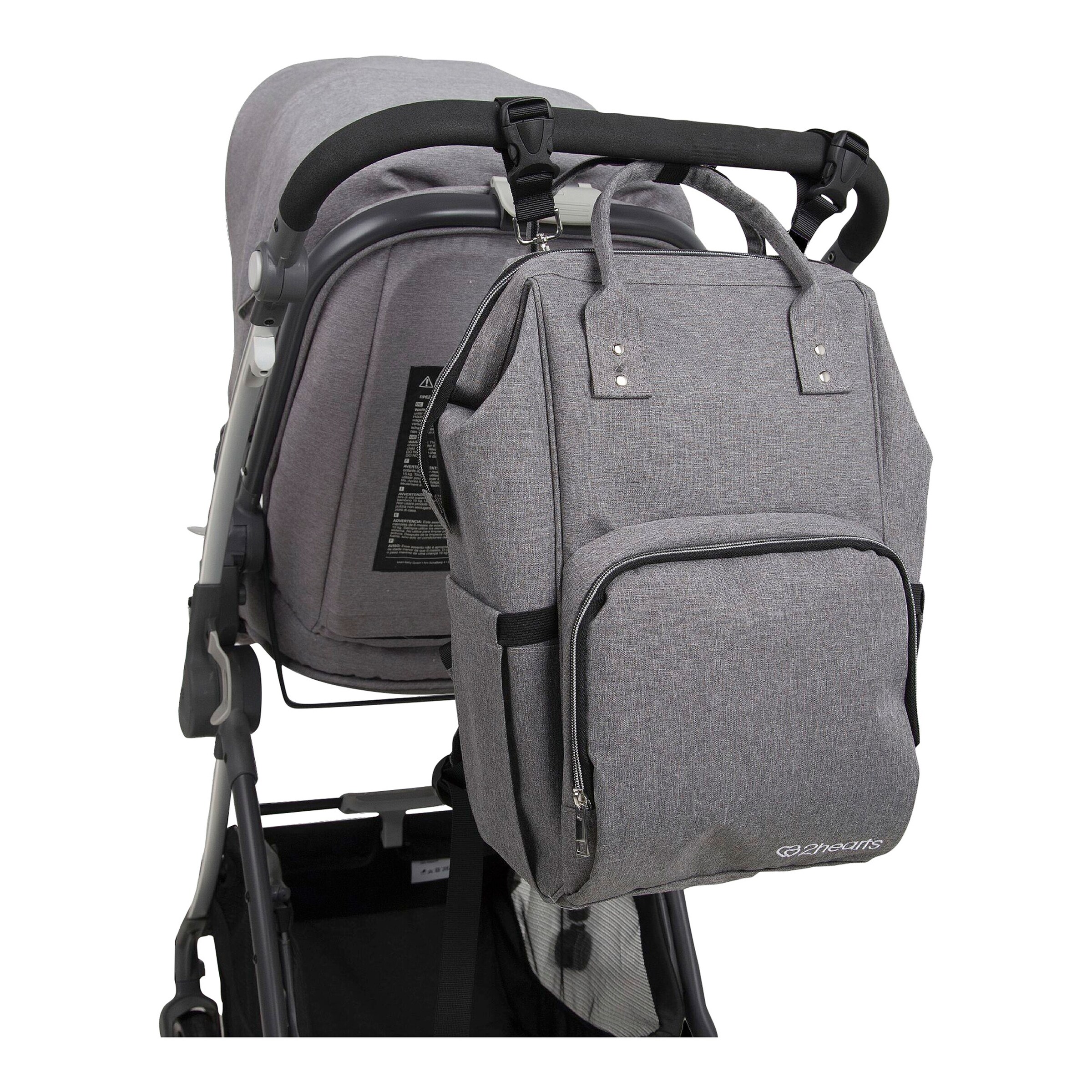 2hearts Wickelrucksack grau melange