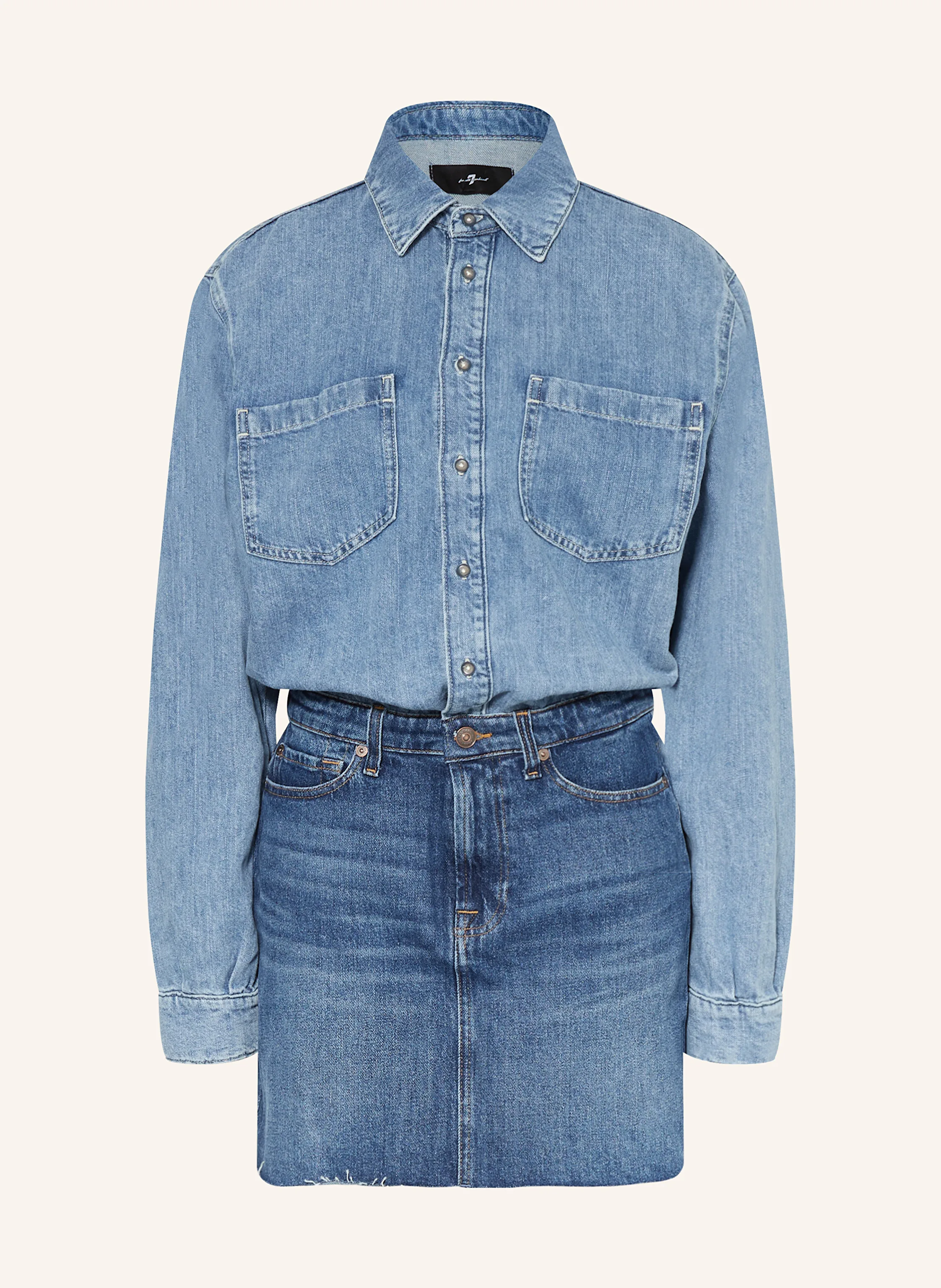 7 for all mankind Jeanskleid mit Leinen