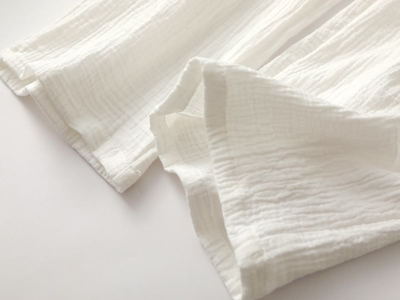 Finlies - Pyjamaset: 3/4-mouwen V-hals effen kimonotop + broek