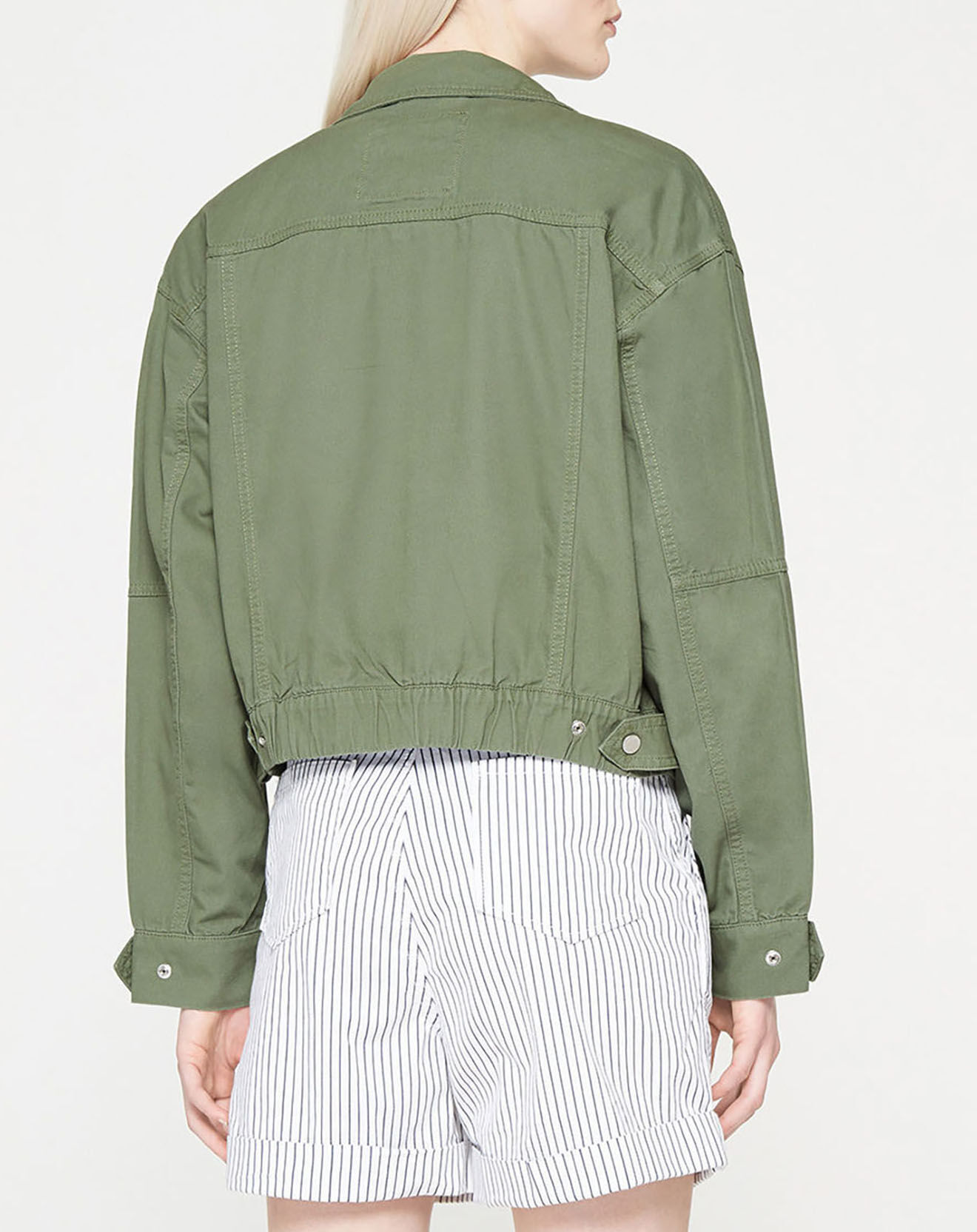 Tommy Jeans Veste 100% Coton Bio crop utility kaki