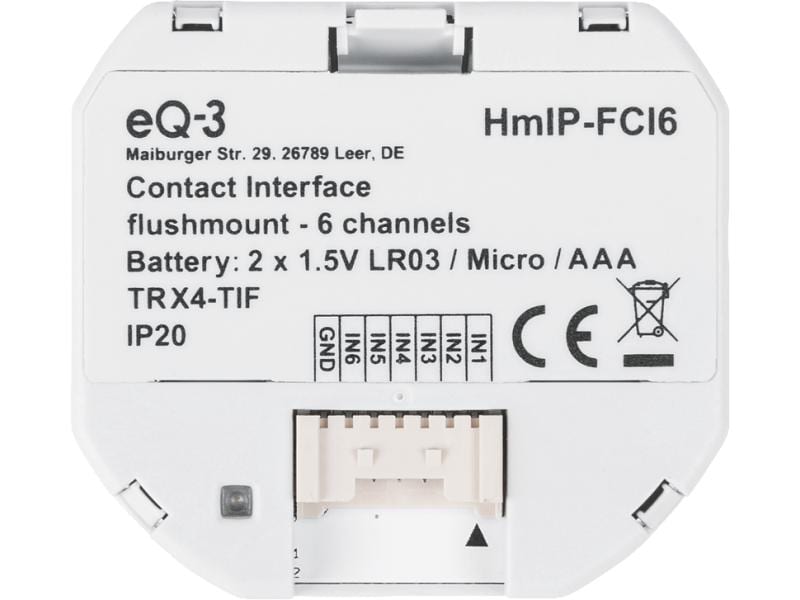 Homematic IP Smart Home Kontakt-Schnittstelle - 6-fach Tasterschnittstelle, Schalterschnitttelle, Kontaktschnittstelle, Interface – HmIP-FCI6