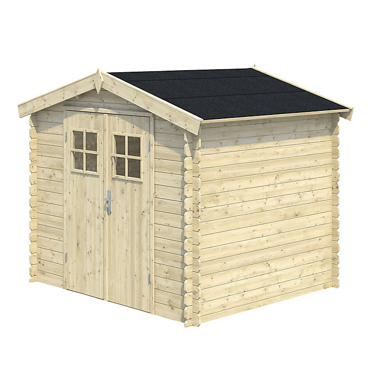 Abri de jardin GoodHome Mokau en bois coloris naturel ép.19 mm surface extérieure 5,3 m²