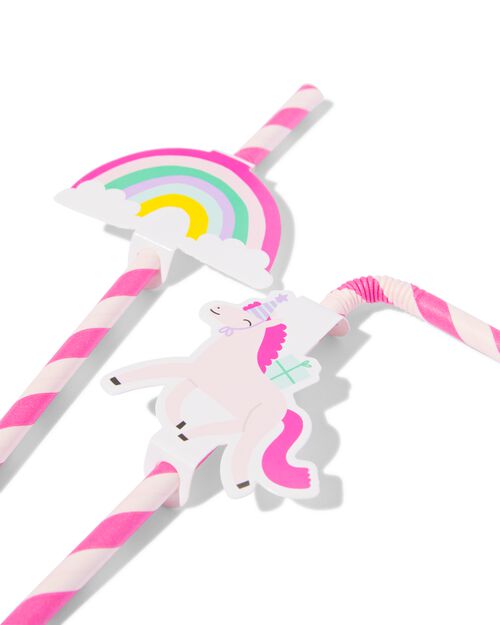 pailles en papier arc-en-ciel - lot de 10