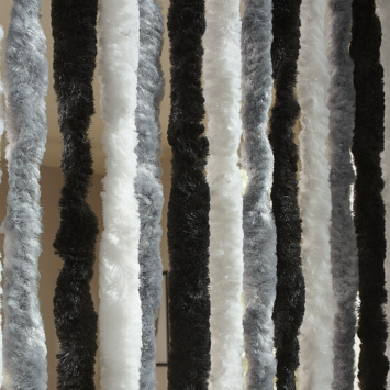 Livn deurgordijn Chenille zwart/grijs/wit 100x230 cm