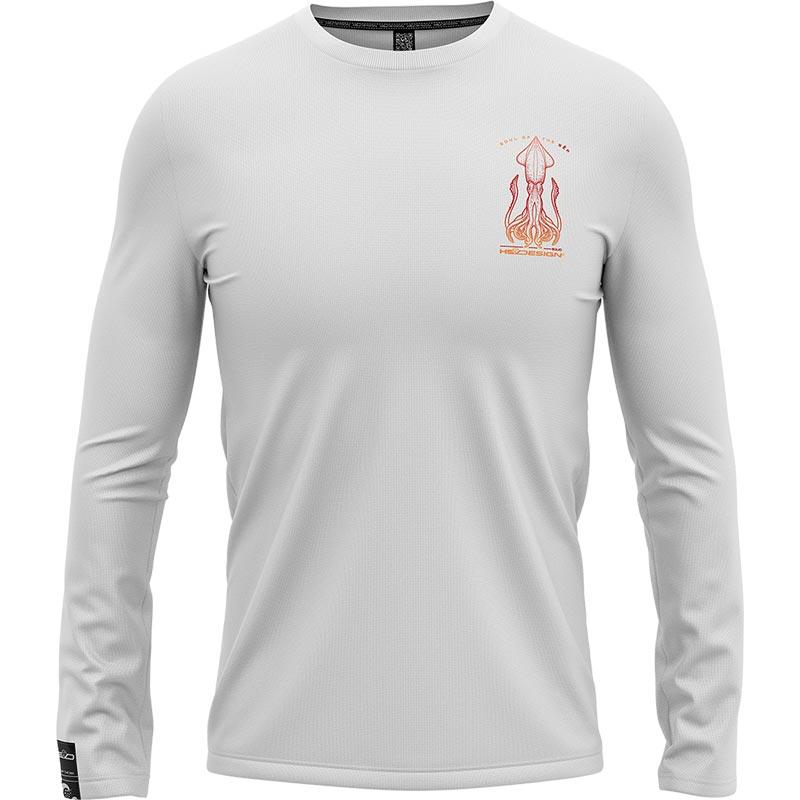 Tee Shirt Manches Longues Homme Hot Spot Design Squid Long Sleeves - Gris Clair