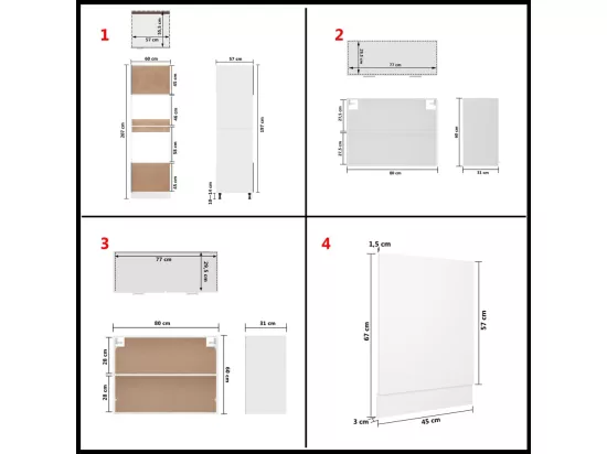 Ensemble de meubles de cuisine 7 pcs Blanc Aggloméré