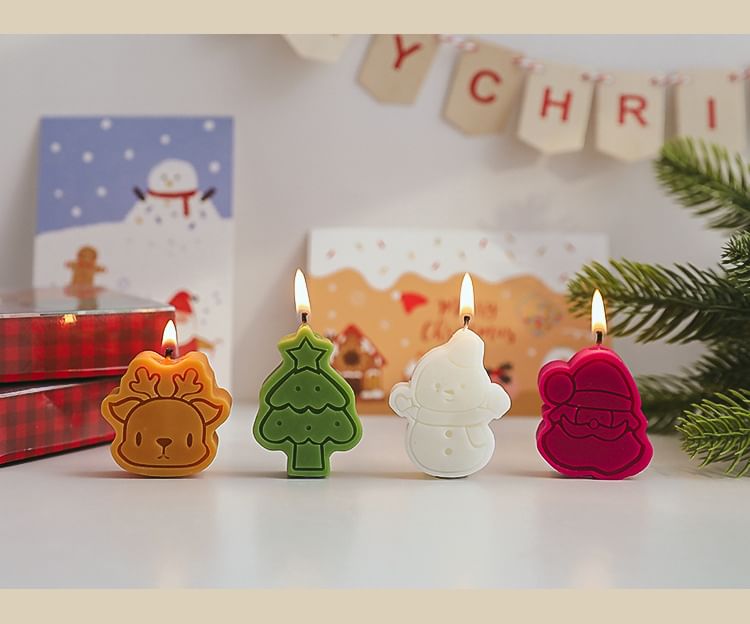 XIXI STUDIO - Set van 4: Kerstgeurkaars (diverse ontwerpen)