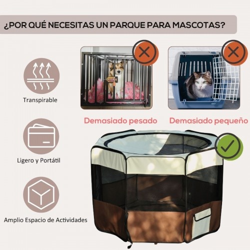 Parque infantil PawHut, para atividades de treino e quarto, cor creme/marrom