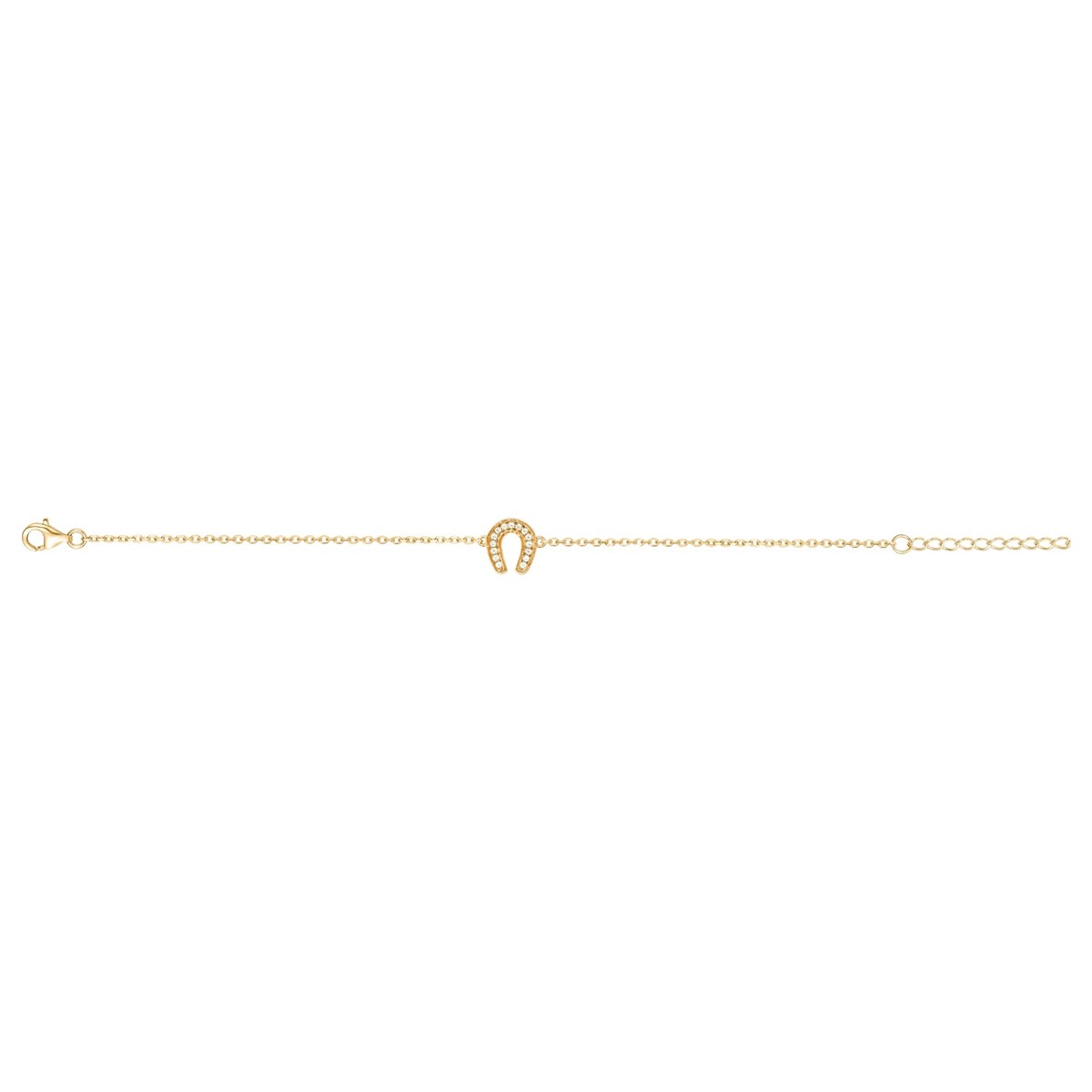 Bracelet souple en Plaqué Or avec oxyde de zirconium blanc