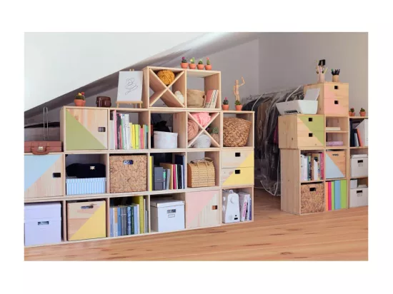 Étagère modulaire en pin massif Dinamic 4 tablettes