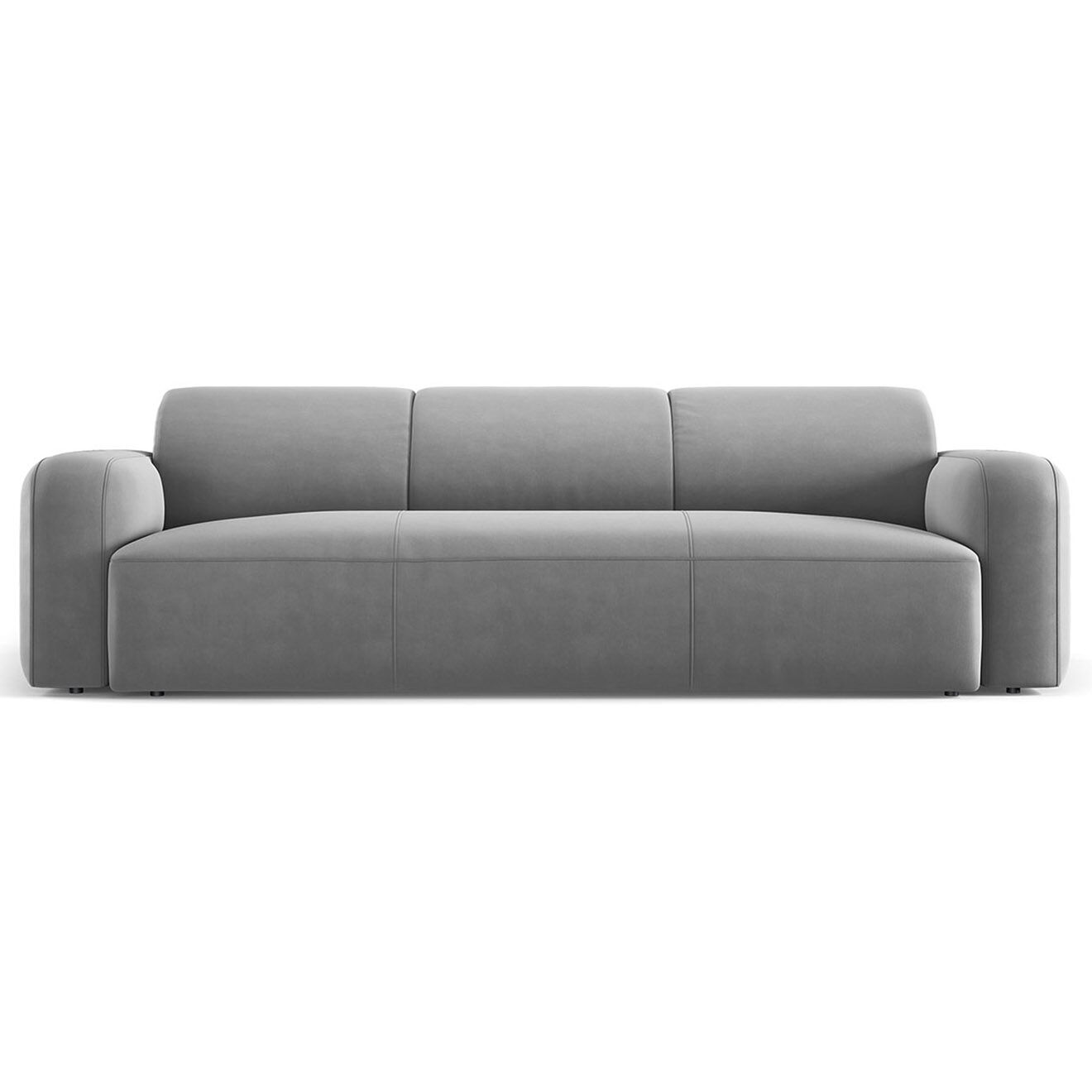 Mazzini Sofas Canapé Velours Jasmin 3 Places gris - 235x95x72 cm