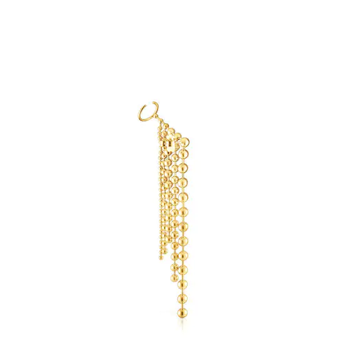Brinco de pressão com banho de ouro 18k sobre prata e cinco correntes brilhantes.